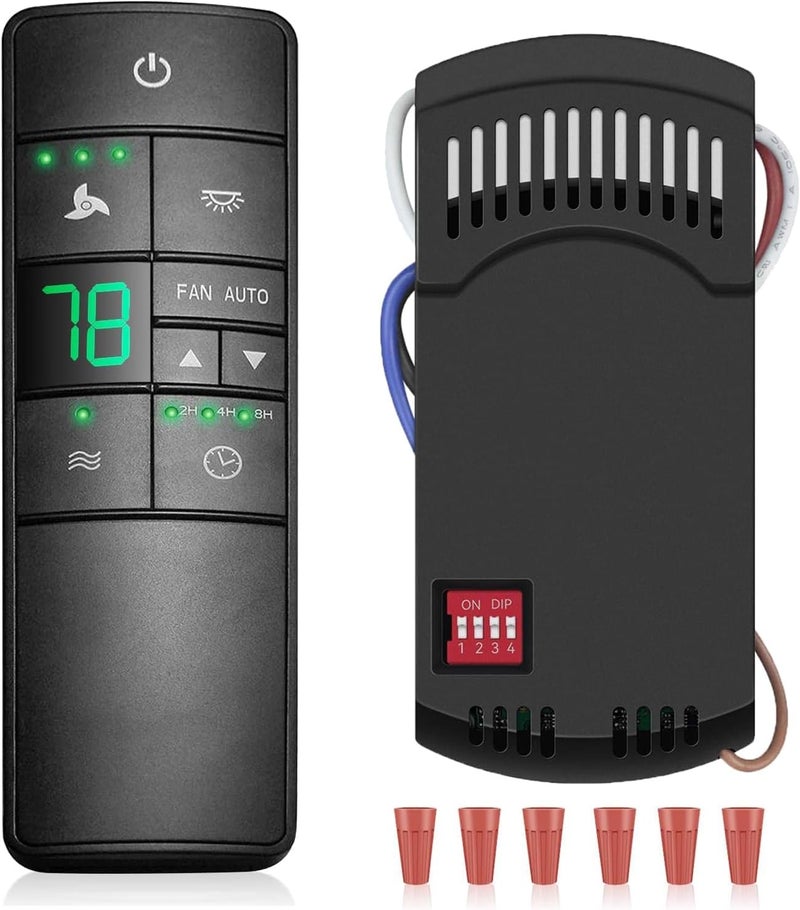 FEKOTS Universal Ceiling Fan Remote Control Kit Replacement for Hampton Bay Home Decorators Collection Hunter Harbor Breeze, 3-Speed Timer Light Dimmer Thermostatic Control, 2AAZPHD3/HD3 KUJCE10320/TR222A - Image 1
